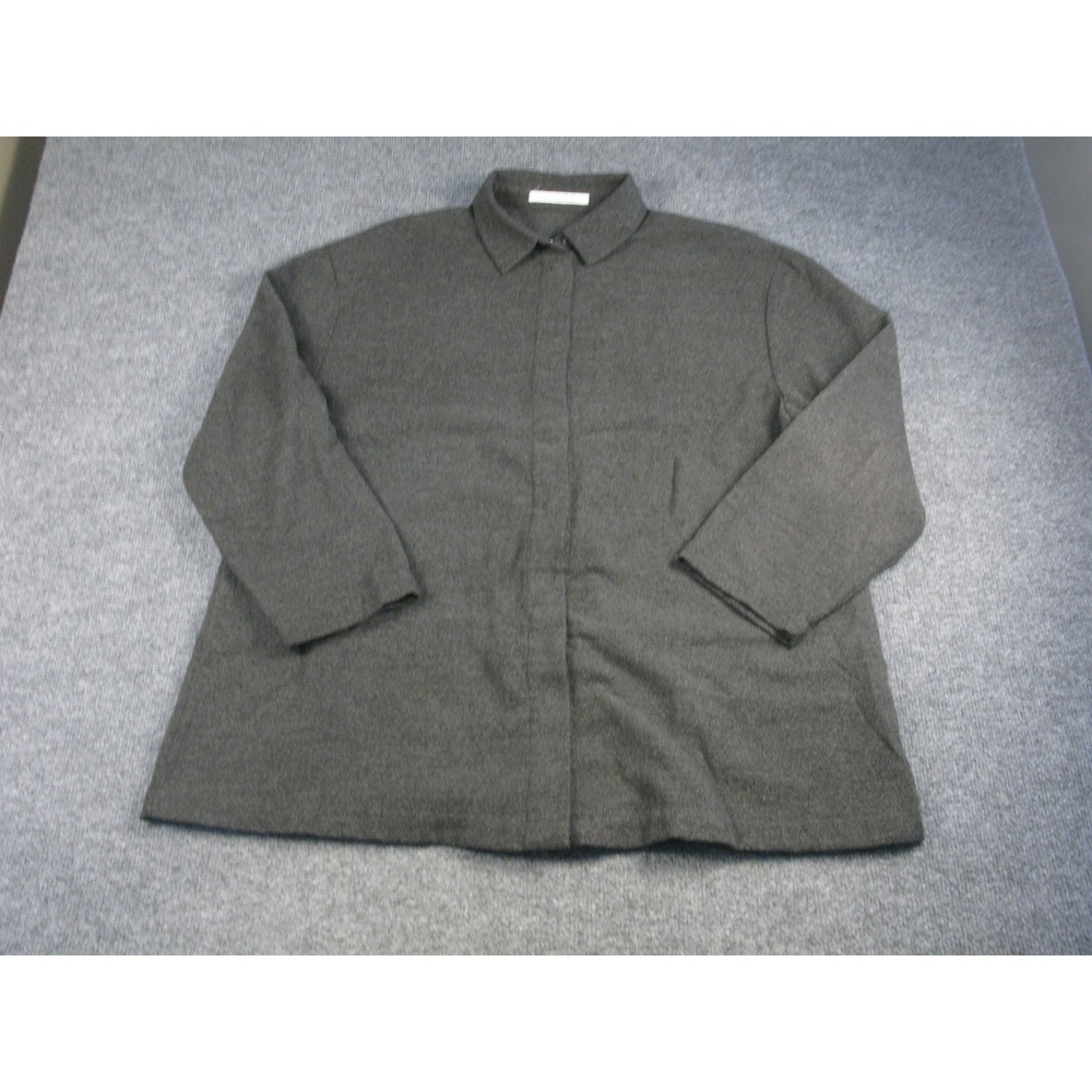 Oysho Charcoal Gray Button Front Collared Jacket Mens Size Medium #1991
